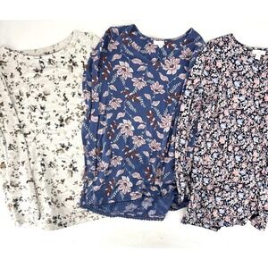 Lot of 3  J Jill Womens Size XS Tops‎ Long Sleeve Shirts Floral Boho EXCELLENT!